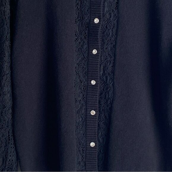 Cami NYC Lita Open-Knit Lace Sleeve 100% Merino Wool Cardigan Sweater - Picture 5 of 6